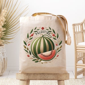 Palestine Tote Bag | Arabic Calligraphy | Free Gaza | Gift For Her | Muslim Tote Bag | Free Palestine Shopping Bag | Palestinian Tote Bag