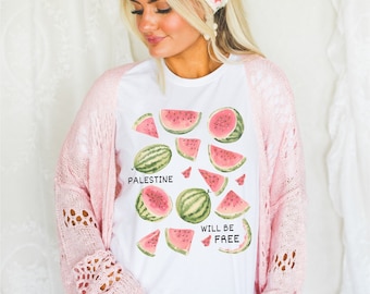 Palestine Watermelon Tshirt, Watermelon Shirt, Free palestine shirt,palestine fruit, Save Gaza Shirt, Gaza Charity, Watermelon Flag
