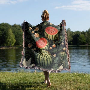 Palestine Blanket, Keffiyeh Throw Blanket, Cozy Couch Blanket, Palestinian Watermelon Blanket, Palestine Poppies, Palestine Home Decor