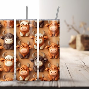 Scottish Highland Cow Tumbler 20oz, Water Bottle, Gift For Cow Lover, Highland Cattle, Just A Girl Who Loves Highland Cows, Tumbler w Straw