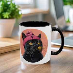 Subtle FDT Mug, Anti Trump Coffee Cup, Feminist Floral Cat Mug, Political Humor Gift, Democrat Gift, Protest Mug, Subtle Political Statement