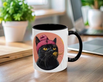 Subtle FDT Mug, Anti Trump Coffee Cup, Feminist Floral Cat Mug, Political Humor Gift, Democrat Gift, Protest Mug, Subtle Political Statement