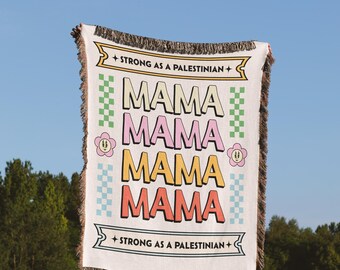 Palestine Throw Blanket, Keffiyeh Throw Blanket, To My Mom Blanket, Palestinian Mom Blanket, Palestine Poppies Blanket, Palestine Home Decor