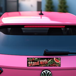 Palestine Watermelon Bumper Sticker | Waterproof Vinyl Sticker | Phone Laptop Sticker | Palestine Car Sticker Decal | Support Palestine