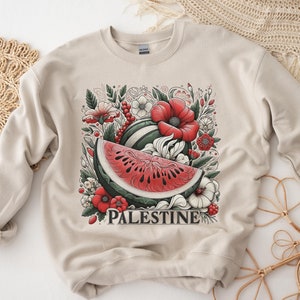 Palestine Sweatshirt | Free Palestine | Fruit Sweatshirt | Watermelon Sweatshirt | Watermelon Shirt | Human Rights Sweater | Protest Shirt