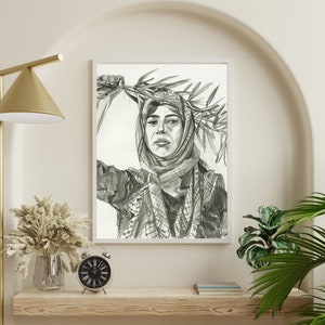 Palestine Prints Black and White | Palestine Art | Palestine Home Decor | Palestine Olive Branch Art | Minimalist Print | Palestine Poster