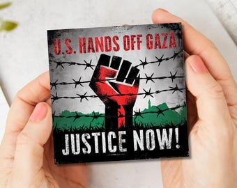 Gaza Aufkleber, Aktivismus Quadratische Aufkleber, Free Palästina Aufkleber, Unterstützung Gaza, Spende an Palästina, Wasserdichter Vinyl Aufkleber, Gerechtigkeit jetzt