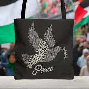 Palästina Tragetasche | Free Gaza Tote Bag |Menschenrechtstasche | Friedenstaube Tasche | Palästinensische Keffiyeh Arabisch Tote, Free Palestine, Gaza