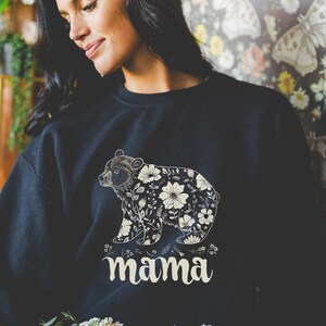Mama Bear Sweatshirt | Mothers Day | Mom Sweatshirt | Floral Prints | Mom Gift | Mom Hoodie | Boho Mama Bear Hoodie | Mother&#39;S Day Gift