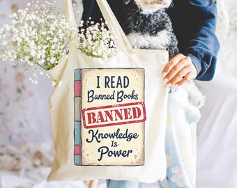 Eu leio livros proibidos, bolsa tote, estou com os proibidos, bolsa tote de bibliotecário, bolsa reutilizável de leitura, lute contra o mal, leia livros, presente de bibliotecário, literário