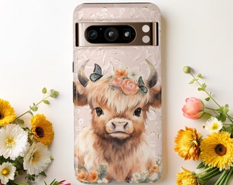 Highland Cow Phone Case / Pixel 8A / Galaxy S / Lindo Animal Case / Iphone 15 / Funny Cow Gift / 14 Plus / Iphone 14 Case Case / Cow Lover