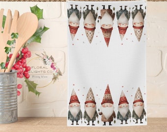 Toalla de cocina de gnomo navideño, decoración navideña, paño de cocina de gnomo, toallas de gnomo navideño, toallas de gnomo de invierno, toalla de cocina de gnomo