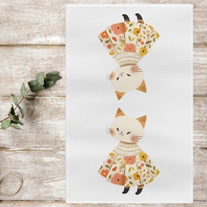 Cat Tea Towel | Cat Decor | Cat Lover Gift| Crazy Cat Lady | 100% Cotton | Dish Towel | Cat Kitchen Towel | Home Essentials