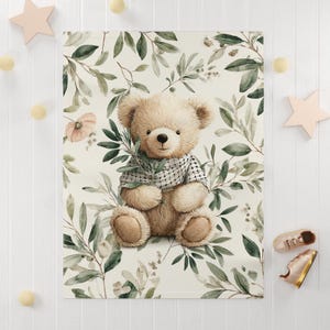 Palestine Baby Blanket, Palestine Bear Throw, Cozy Fleece Blanket, Cultural Keffiyeh Design, Olive Branch, Swaddle, Baby Shower Gift