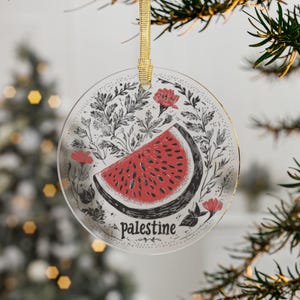 Palestinian Xmas Ornament Pin | Acrylic Ornament | Stop Bombing Gaza | Palestine Ornament xmas | This is Not A Watermelon | Free Palestine