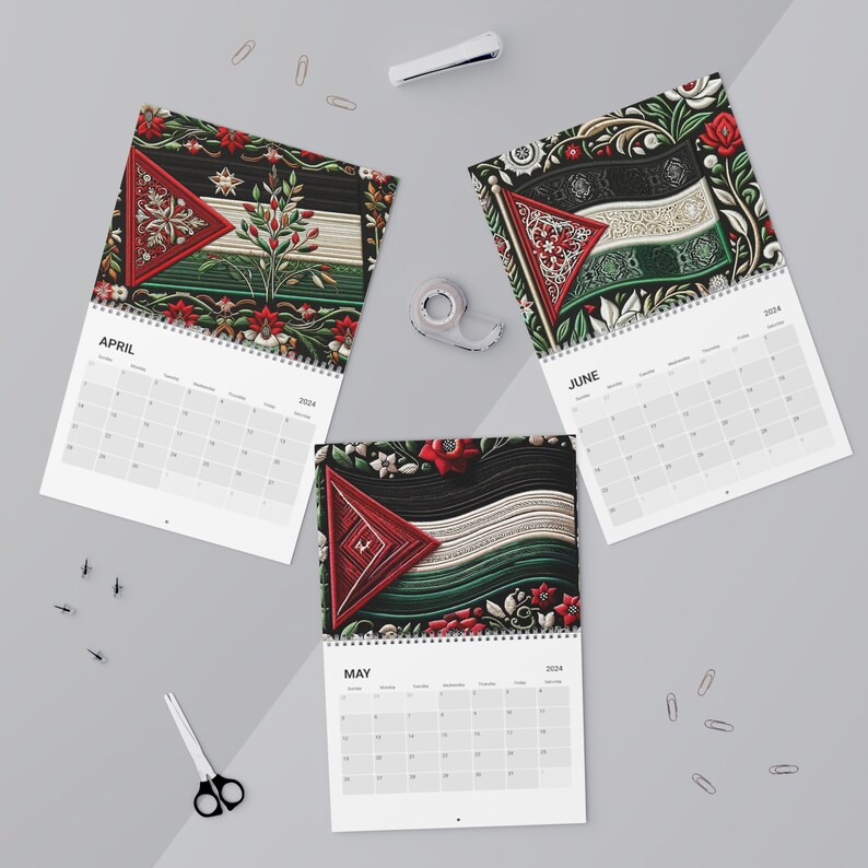 Palestine Wall Calendar, Free Palestine, 2024 Hanging Calendar, Gift