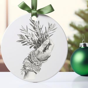 Palestine Ornament, Palestinian Christmas, Palestinian Kuffiyeh, Palestine Flag, Christmas Gift, Support Free Palestine, Olive Branch