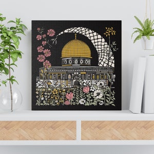 Al Aqsa Wall Art | Dome Of Rock Canvas | Masjid An | Islamic Art | Old Architecture | Wall Art | Islamic Gift | Kaaba Mecca | Islamic Decor