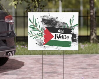 Save Palestine Yard Sign, Palestine Yard Sign | Palestinian Lives | Readable From Both Sides | Free Palestine Sign | Save Gaza