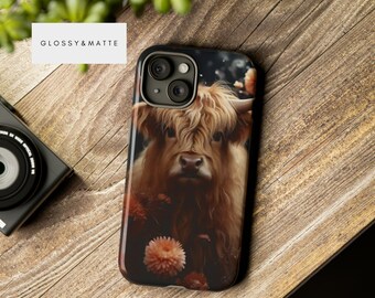 Highland Cow Phone Case, Iphone, Samsung, Google,  Case, 12 14 15 Pro Max, Smartphone Case, Western Phone Case, Tough Cases, Funny Cow Gift