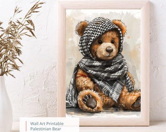 Muurkunst Palestina, Keffiyeh-beer, Free Palestina