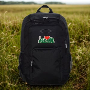 Bestickter Palästina Rucksack: College Laptop Tasche mit palästinensischer Flagge