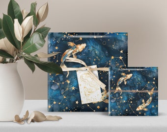 Cadeaupapier Vissen | Astrologiecadeaus | Dierenriemcadeaus | Vissencadeaus | Aangepaste dierenriemdoos | Dierenriempapier Vissen | Dierenriem verjaardag