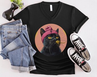 Is He Dead Yet Black Cat V Neck Shirt, Anti Trump Protest Shirt, Political Shirt, Subtle FDT, Funny Cat Shirt, Political Shirt, Resist