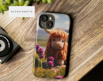 Highland Cow Phone Case, Iphone, Samsung, Google,  Case, 14 15 Pro Max, Smartphone Case, Western Phone Case, Tough Cases, Funny Cow Gift