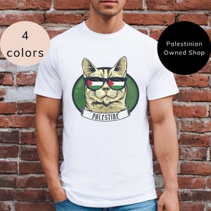 Pro Palestine T-Shirt, Palestine Cat, I Stand With Palestine, Free Palestine T, Human Rights Top, Palestine Graphic Tee | Gaza Tee