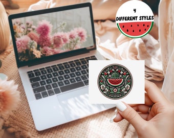 Sticker pour ordinateur portable | autocollant palestinien | Pastèque de Palestine autocollant | Solidarité avec la Palestine | Stickers Moyen-Orient | Sticker coque de téléphone