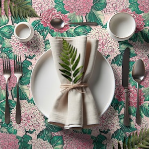 Hydrangea Flower Tablecloth, Floral Tablecloth, Cottage Core,Printed Table Linens,Housewarming Gift,Kitchen Dining Decor, flowers, spring