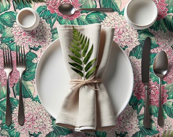 Hydrangea Floral Tablecloth: Cottagecore Kitchen & Dining Decor
