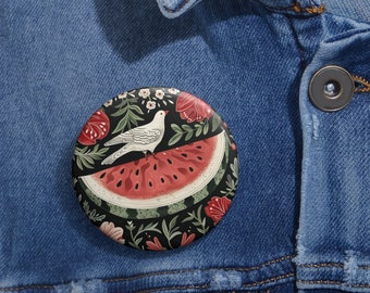 Palestine Button Pin | Free Gaza Pin | Palestine Flag Pin | Watermelon Pin | I Stand With Palestine | Free Palestine Pins Badge