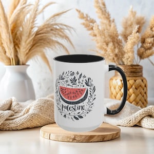 Free Palestine Coffee Mug, Free Palestine | Gift For Palestinian| Palestinian Keffiyeh Mug | Political Gifts | I Stand With Palestine Map