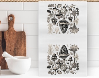 Kitchen Towel Mushrooms, Housewarming Gift, Mushroom Towel, Fall, Unpaper Towels, Tea Towel, Modern Home Decor, Mushroom Gift, Kitchen Decor