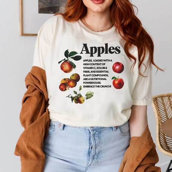 Vintage Apple Nutrition T-shirt, Cottagecore Fall Shirt - Etsy