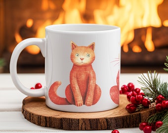 Christmas Cat Mug, Merry Christmas Gift, Stocking Stuffers