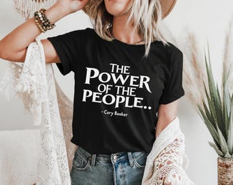 人民の力シャツ、コーリー・ブッカーTシャツ、人民の力は偉大、力を与える名言Tシャツ、モチベーションTシャツ、活動家への贈り物、