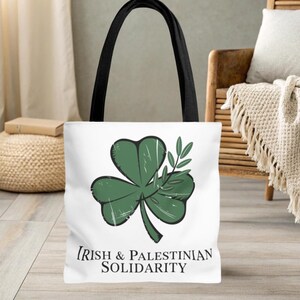 Palestine Tote Bag, Stylish Palestinian Accessories, Free Gaza Support, Arabic Design, Free Palestine, St Patricks Day, Irish Solidarity
