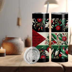 Palestine Mug | Free Palestine Cup | Palestine Decor | Straight & Tapered Tumbler Wrap | Instant Digital Download Png | Palestine  Tumbler