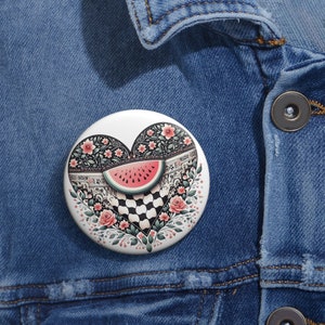 Palestine Watermelon Button Pin | Free Gaza Pin | Palestine Flag Pin | Watermelon Pin | I Stand With Palestine | Free Palestine Pins Badge