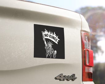 No Kings In America Bumper Sticker, Car Magnet, Anti Trump Political Magnet, Protect Democracy, Anti Fascism Car Decal,Good Trouble, Liberal