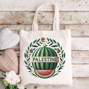 Palestine Tote Bag | Arabic Calligraphy | Free Gaza | Gift For Her | Muslim Tote Bag | Free Palestine Shopping Bag | Palestinian Tote Bag