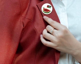 Palestine Button Pin | Free Gaza Pin | Palestine Flag Pin | Watermelon Pin | I Stand With Palestine | Free Palestine Pins Badge