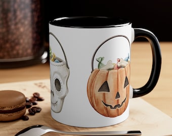 ハロウィンかぼちゃ＆スカルマグカップ：トリック・オア・トリート