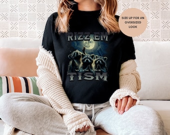 Chemise drôle d'autisme | Rizz Em With The Tism vintage | Sensibilisation à l'autisme | T-shirt Rizz Em With The Tism | Chemise neurodivergente