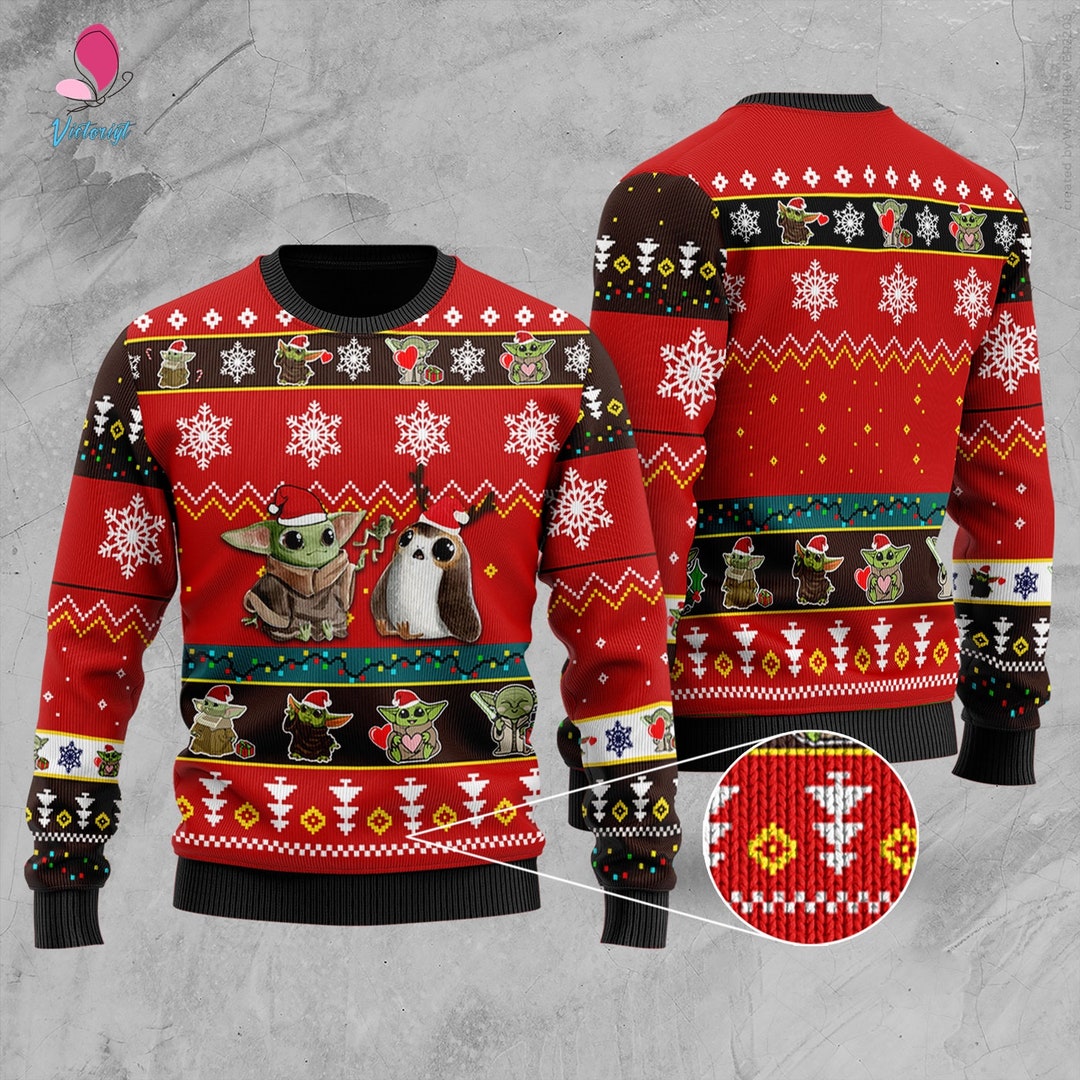 Yoda Ugly Christmas Sweater Yoda Christmas Yoda Ugly Etsy