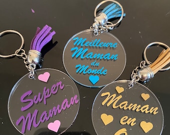 Mom acrylic key ring, acrylic key ring to personalize, key ring to personalize, mom key ring, Mother's Day gift