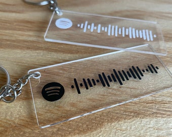 Key ring with Spotify music, Spotify music code, Spotify key ring, Spotify code key ring